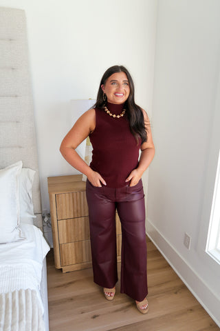 Faux Wine Pant