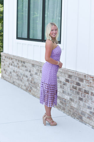 Circle Lace Dress - Purple