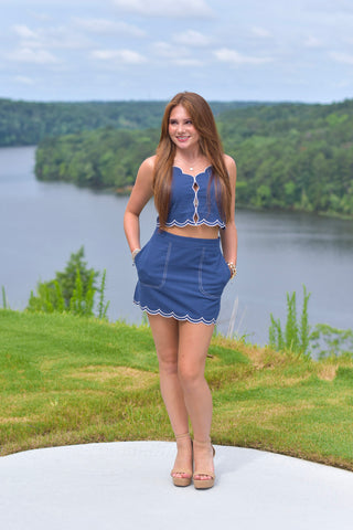 Navy Scallop Set