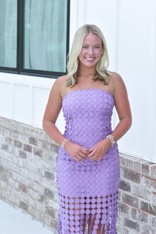 Circle Lace Dress - Purple