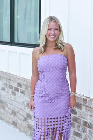 Circle Lace Dress - Purple