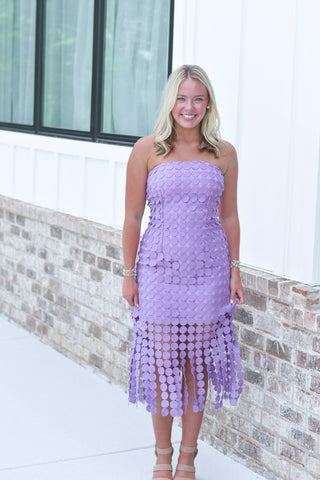 Circle Lace Dress - Purple