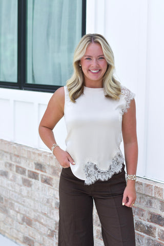 Lace Detail Cami - Ivory