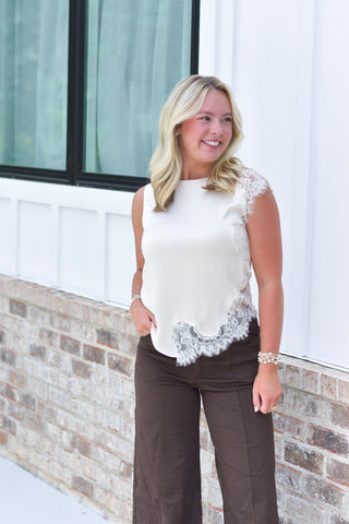Lace Detail Cami - Ivory