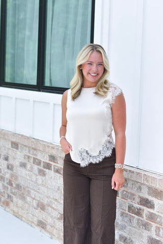 Lace Detail Cami - Ivory