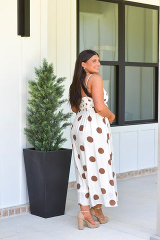 Brown Polka Midi