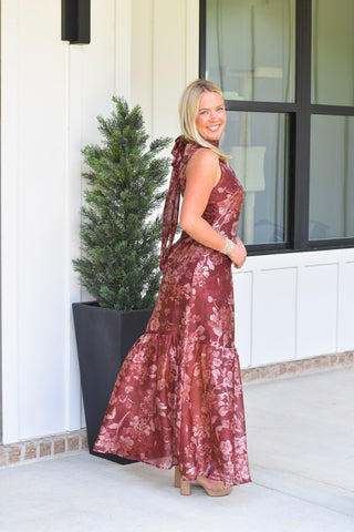 Organza Maxi - Rust Floral