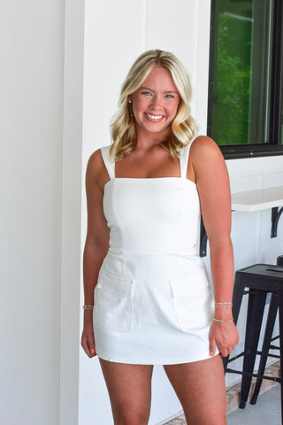 Pocket Mini Dress - White