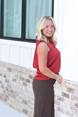 Back Tie Top - Red