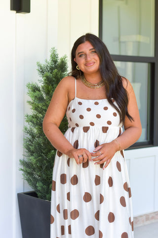 Brown Polka Midi