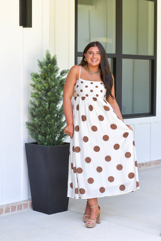 Brown Polka Midi