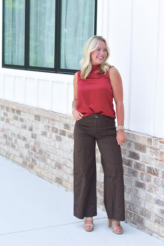 Back Tie Top - Red