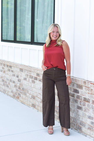 Back Tie Top - Red