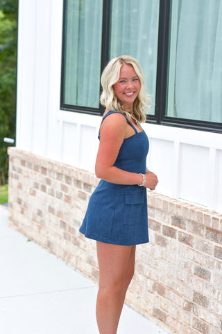 Pocket Mini Dress - Denim