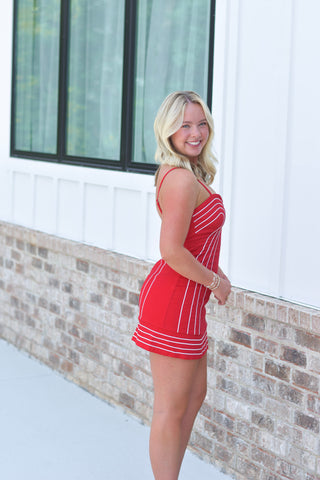 Embroidered Red Dress