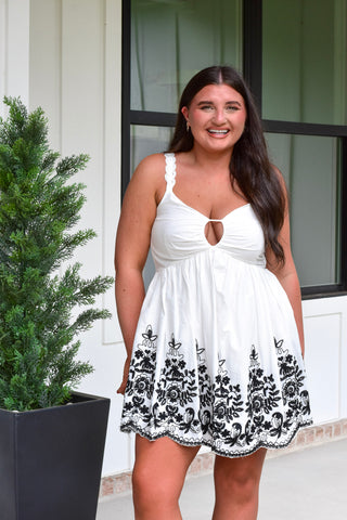 White/Black Floral Dress