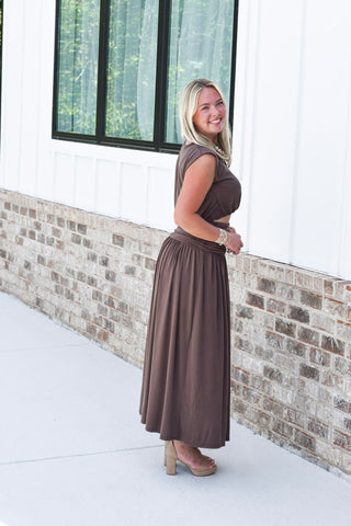 Soft Skirt Set - Brown