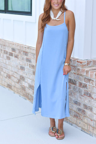 Airy Blue Knit Dress