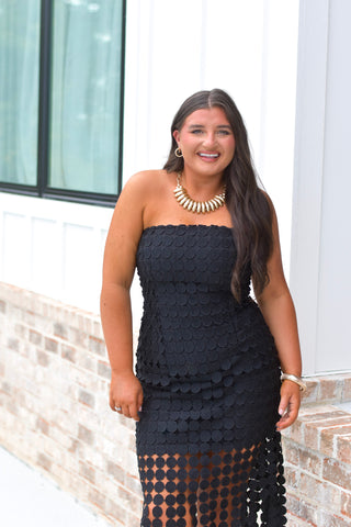 Circle Lace Dress - Black
