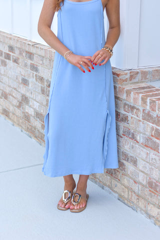 Airy Blue Knit Dress