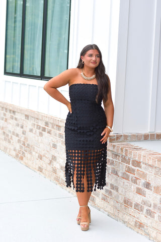 Circle Lace Dress - Black