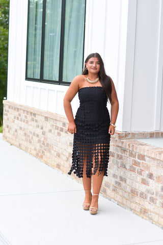 Circle Lace Dress - Black