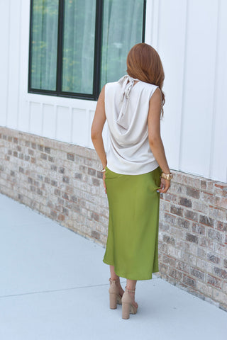 Back Tie Top - Ivory