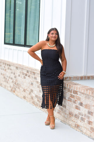 Circle Lace Dress - Black
