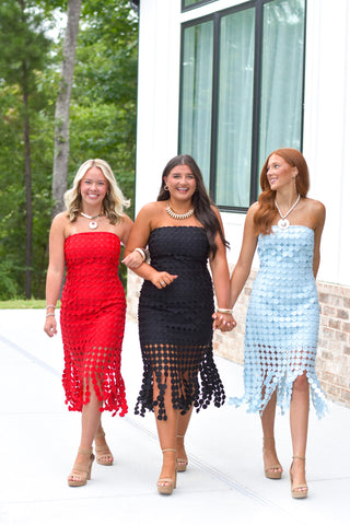 Circle Lace Dress - Blue