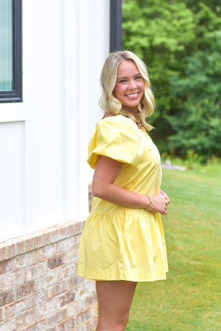 Lemon Embroidered Dress