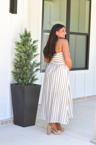 Brown Stripe Midi