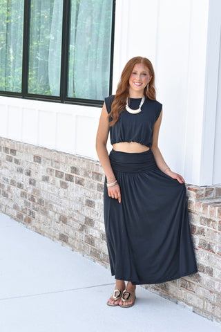Soft Skirt Set - Black