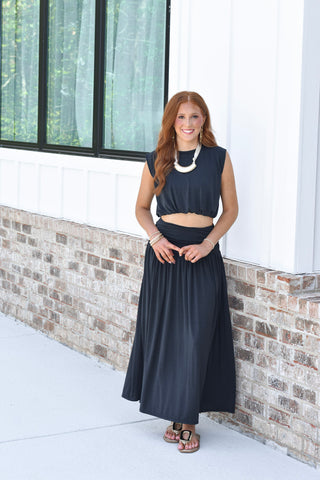 Soft Skirt Set - Black