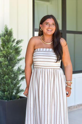 Brown Stripe Midi