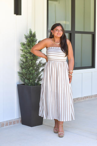 Brown Stripe Midi