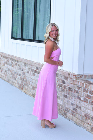 Pink Linen Maxi