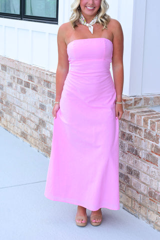 Pink Linen Maxi
