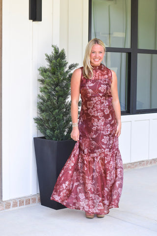 Organza Maxi - Rust Floral