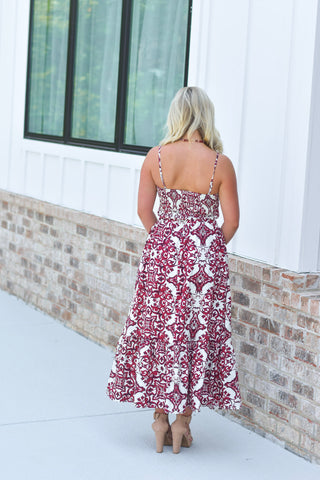 Ruched Detail Set - Crimson