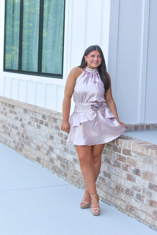 Rose Halter Dress