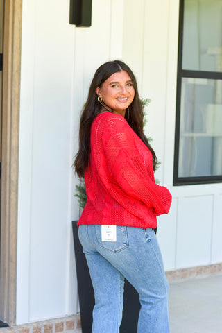 Knit Sweater- Red