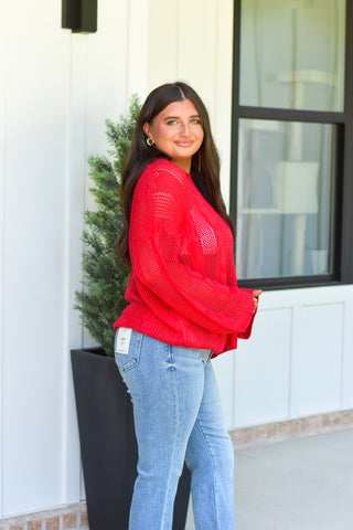 Knit Sweater- Red