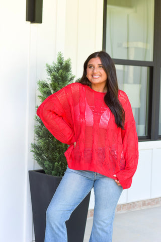 Knit Sweater- Red