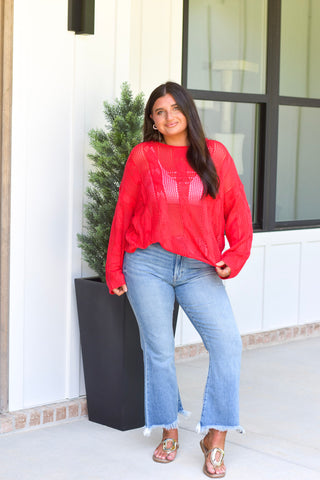 Knit Sweater- Red