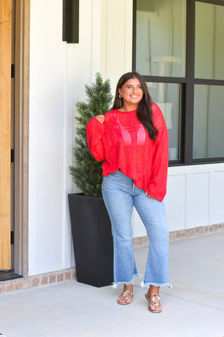 Knit Sweater- Red
