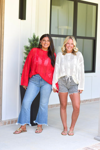 Knit Sweater- Red