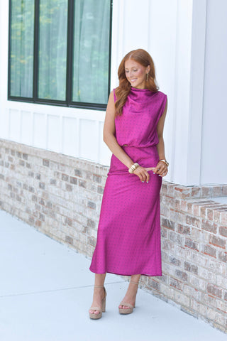 Satin Mock - Magenta