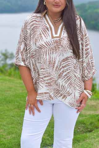 Taupe Printed Top