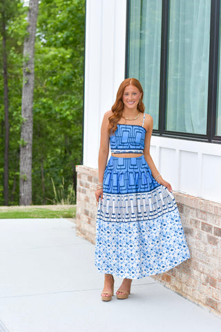 Geometric Midi Set - Blue