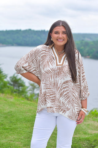 Taupe Printed Top